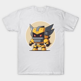 Colourful Japanese ninja warrior mech robot modern kawaii style illustration T-Shirt